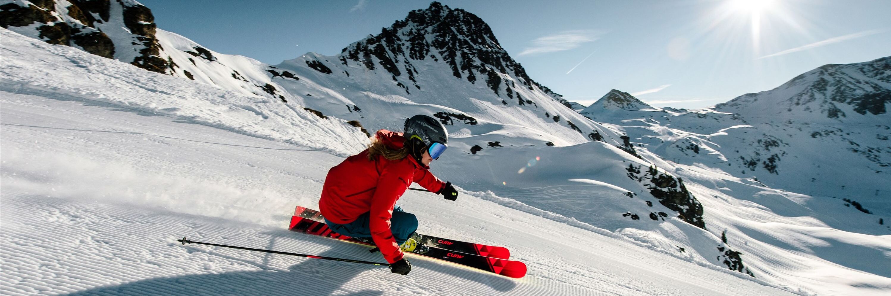 Woman skiing on the slope